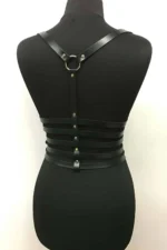 Elegant Leather Belt with 5-Row Chain Detail - SH626 - Image 3