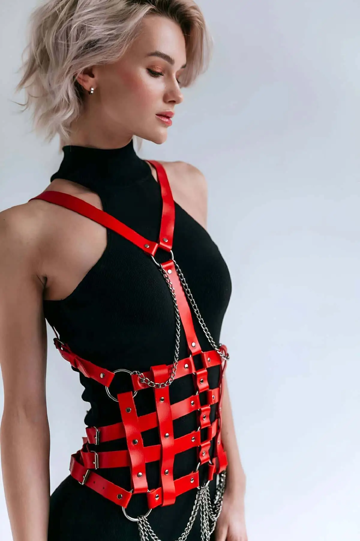 Leather Dress Belt, Leather Corset Harness - SH1072
