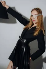 Elegant Leather Corset Belt Skirt with Adjustable Tassels for Dresses and Jackets - SH637 - Image 3