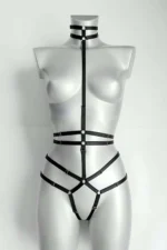 Siyah Elastik Şeritli Halka Detaylı Body Harness SH370