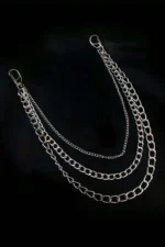 Gümüş Renk Çoklu Metal Zincir Choker Kolye SH674 - Image 2