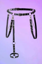 Elegant Leather Belt with Ring and Chain Details - SH809 - Image 2