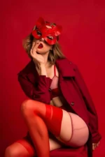 Cat Ear Leather Fantasy Mask - SH782 - Image 2