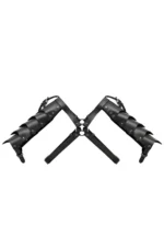 Siyah Suni Deri Omuz Zırhı Detaylı Gladyatör Erkek Harness SHM161 - Image 4