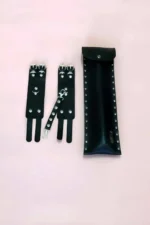 Siyah Zımbalı Deri Kelepçe ve Kırbaç Seti SH1304 - Image 2