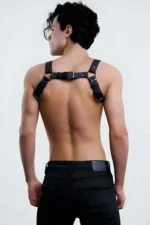 Siyah Deri Halkalı Erkek Harness SHM79 - Image 2