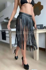 Püsküllü Deri Etek SH411 - Image 3