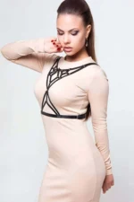 Stylish Patterned Leather Chest Harness - SH193 - Image 2