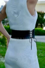 Stylish Harness Belt with Rope Detail, Leather Corset Belt - SH607 - Image 5