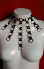 Siyah Kauçuk Metal Halkalı Harness Choker SH575 - Image 3