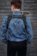 Siyah Deri Tokalı Erkek Sırt Harness SHM134