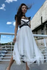 Siyah Deri Omuz ve Boyun Detaylı Göğüs Harnesi SH996 - Image 4