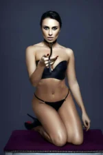 Siyah Deri Tasmalı Metal Halkalı Choker SH280 - Image 2