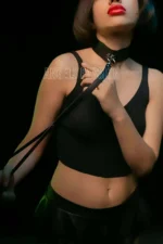 Siyah Deri Tasmalı Metal Halkalı Choker SH280 - Image 3