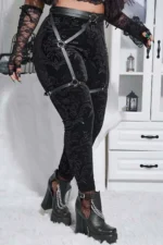 Siyah Deri Halka Detaylı Jartiyer Harness SH956 - Image 3