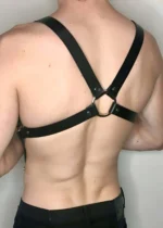 Siyah Deri Metal Tokalı ve Halkalı Erkek Vücut Harness SHM4 - Image 2