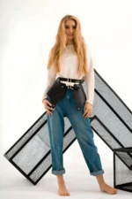 Siyah Deri Harness Etek SH1119 - Image 3