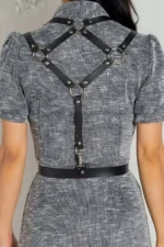 Sexy Leather Waist Harness with Triangle Detail at the Back - SH1181 - Image 2