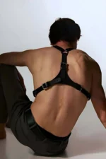 Siyah Deri Erkek Göğüs Harness SHM144 - Image 2