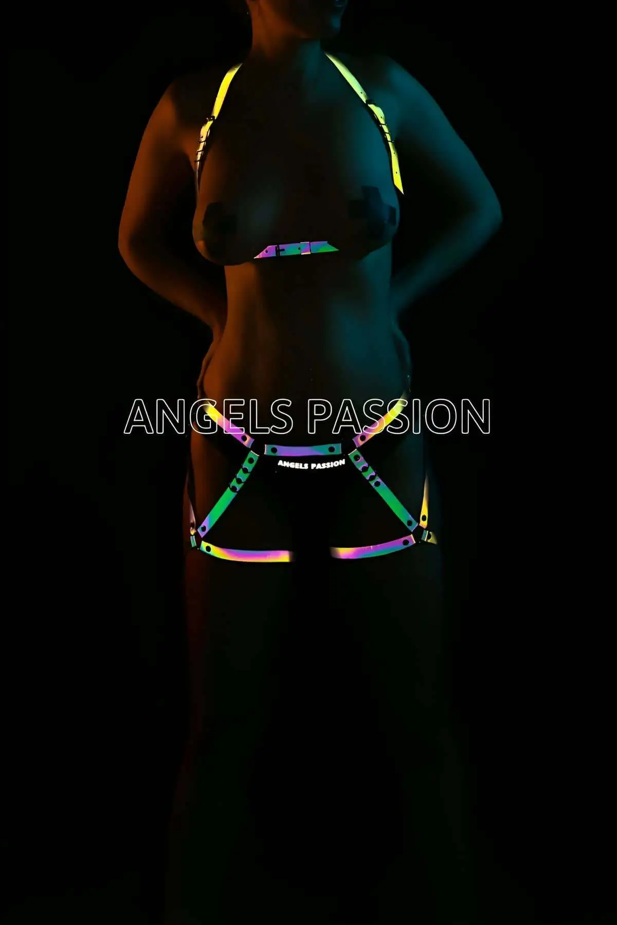 Erotic Lingerie Reflective Harness Set