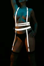Glow-in-the-Dark Sexy Reflective Garter Harness Set - SH232