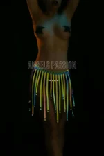 Glow-in-the-Dark Tassel Harness Skirt - SH579