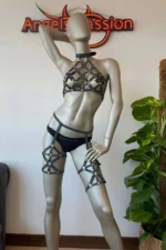 Rainbow Reflective Sexy Garter Lingerie Set - SH460 - Image 4