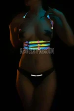 Sexy and Stylish Harness Bustier with Colorful Reflective Effect - SH178