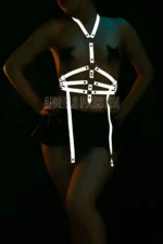 Reflective Sexy Garter Body Harness Lingerie - SH16