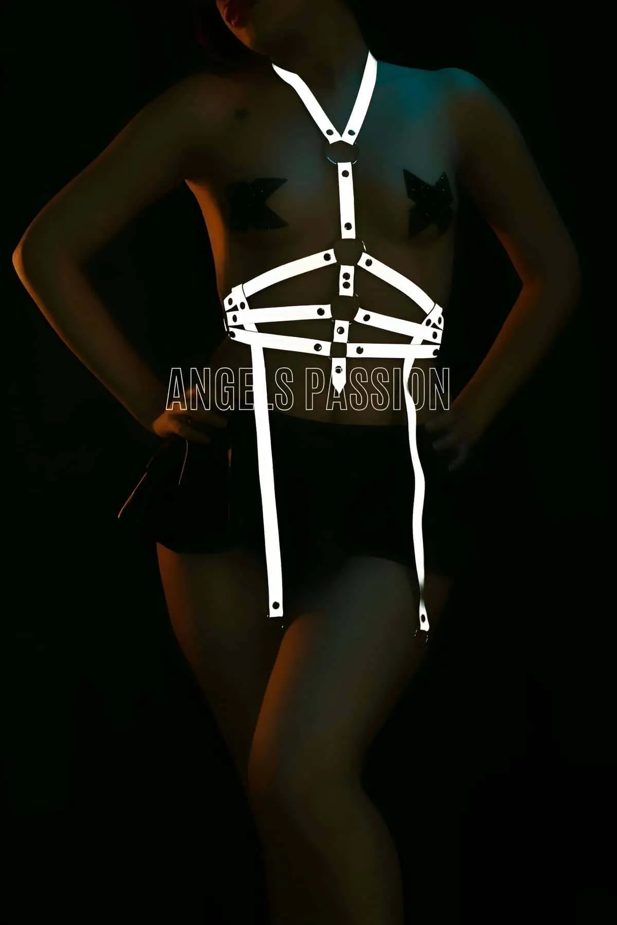 Reflective Sexy Garter Body Harness Lingerie - SH16