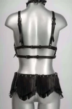 Stylish Leather Harness Set with Tassel Details - SH627 - Image 2