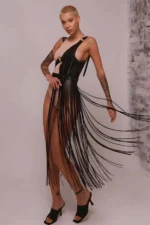 Püsküllü Deri Ceket Harness SH1014 - Image 2