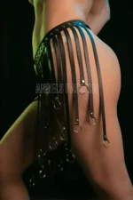 Halka ve Püskül Detaylı Harness Deri Etek SH579 - Image 2