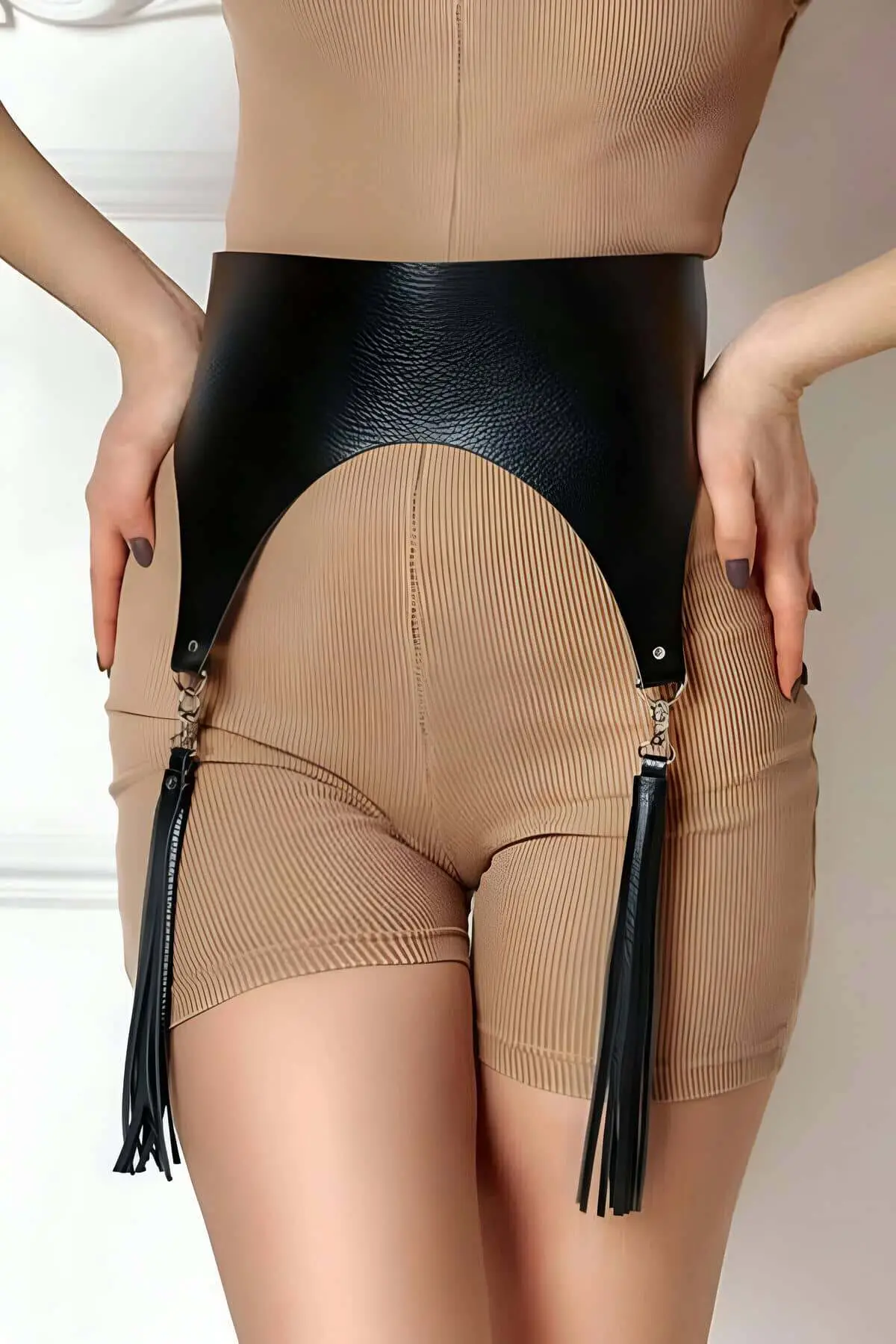 Tasseled Leather Corset Belt - SH788