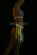 Tasseled Colorful Reflective Fantasy Dress - Sexy Harness Lingerie - SH584 - Image 3