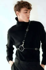 Omuz Detaylı Deri Erkek Harness Kemer SHM110 - Image 5