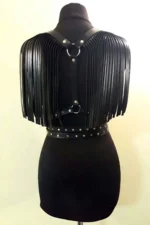 Leather Belt with Tassel Detail on Shoulders, Strappy Leather Harness - SH1004 - Image 2