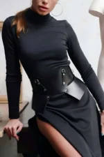 Elegant Leather Belt for Dresses, Usable on Both Sides (Front and Back) - SH619