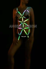 Custom Dancer Costume - Sexy Glow-in-the-Dark Reflective Harness - SH470