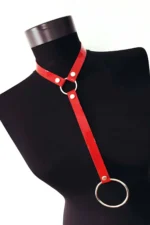 Kırmızı Parlak Deri Halka Detaylı Choker SH26 - Image 2
