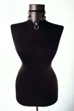 Siyah Deri Metal Halkalı Geniş Choker Tasma Kolye SH21