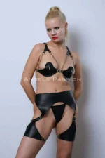 Leather Garter Harness Set, Women's Fantasy Lingerie - SH1220 - Image 6