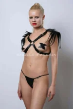 Shoulder Tassel Chest Harness, Leather Tassel Shoulder Harness - SH1240 - Image 5