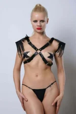 Shoulder Tassel Chest Harness, Leather Tassel Shoulder Harness - SH1240 - Image 3