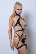 Vegan Leather Harness, Full Body Leather Harness, Erotic Leather Lingerie - SH1331 - Image 6