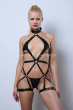 Vegan Leather Harness, Full Body Leather Harness, Erotic Leather Lingerie - SH1331 - Image 9