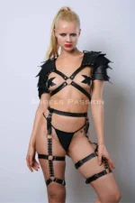 Women's Gladiator Cosplay Costume, Leather Garter Harness Set - SH1345