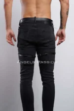 Siyah Deri Metal Halkalı Erkek Bacak Harness SHM172 - Image 5