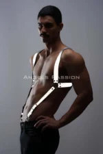 Reflektörlü Gümüş Renk Tokalı Erkek Harness Askı SHM146 - Image 2