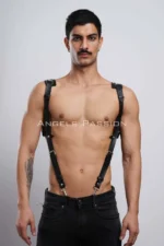 Omuz Detaylı Deri Erkek Harness Gömlek Aksesuarı SHM135 - Image 5